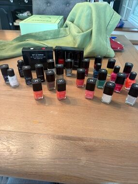 CHANEL Assorted Nail Lacquers in Red, Pink, Coral, White, Brown, Blue